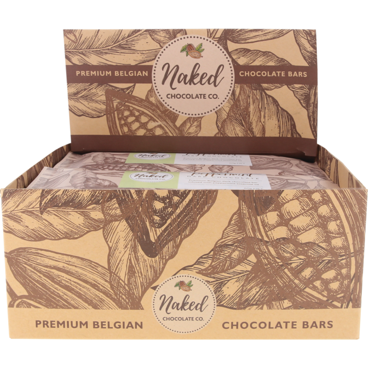 Naked Chocolate Co Dark Chocolate Bar Peppermint 60g x 16 Pack