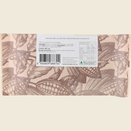Naked Chocolate Co Milk Chocolate Bar Coconut Rough 12x60g