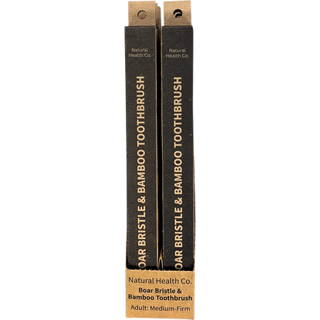 Natural Health Co Boar Bristle & Bamboo Toothbrush Adult Medium-Firm 1 Pack x 12 Pack
