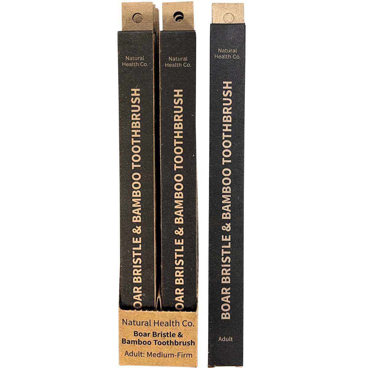 Natural Health Co Boar Bristle & Bamboo Toothbrush Adult Medium-Firm 1 Pack x 12 Pack