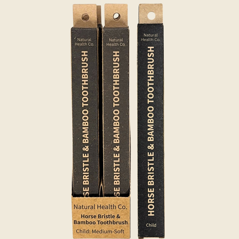 Natural Health Co Horse Bristle & Bamboo Toothbrush Child Med-Soft 12x1pk