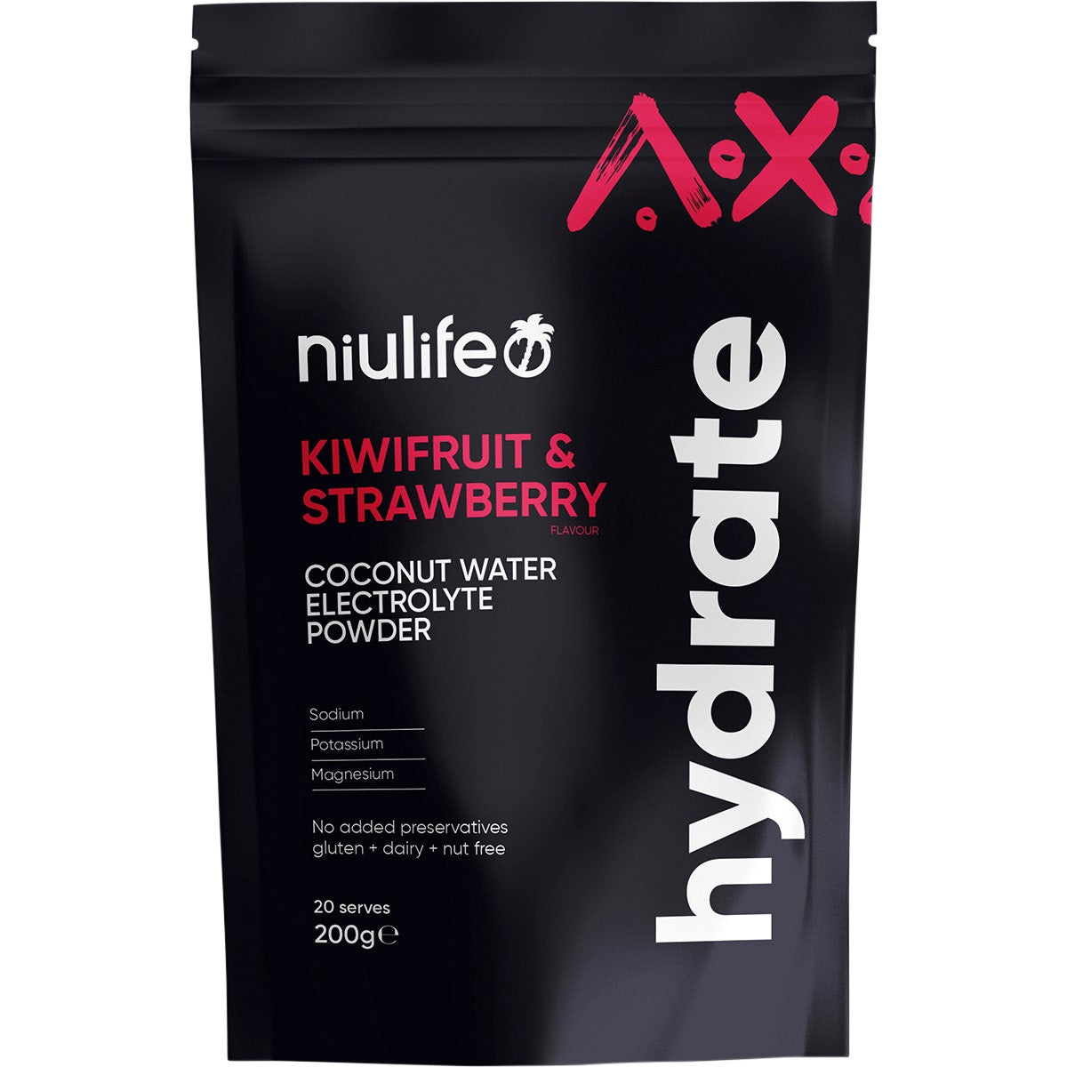 Niulife Hydrate Electrolyte Powder Kiwifruit & Strawberry 200g