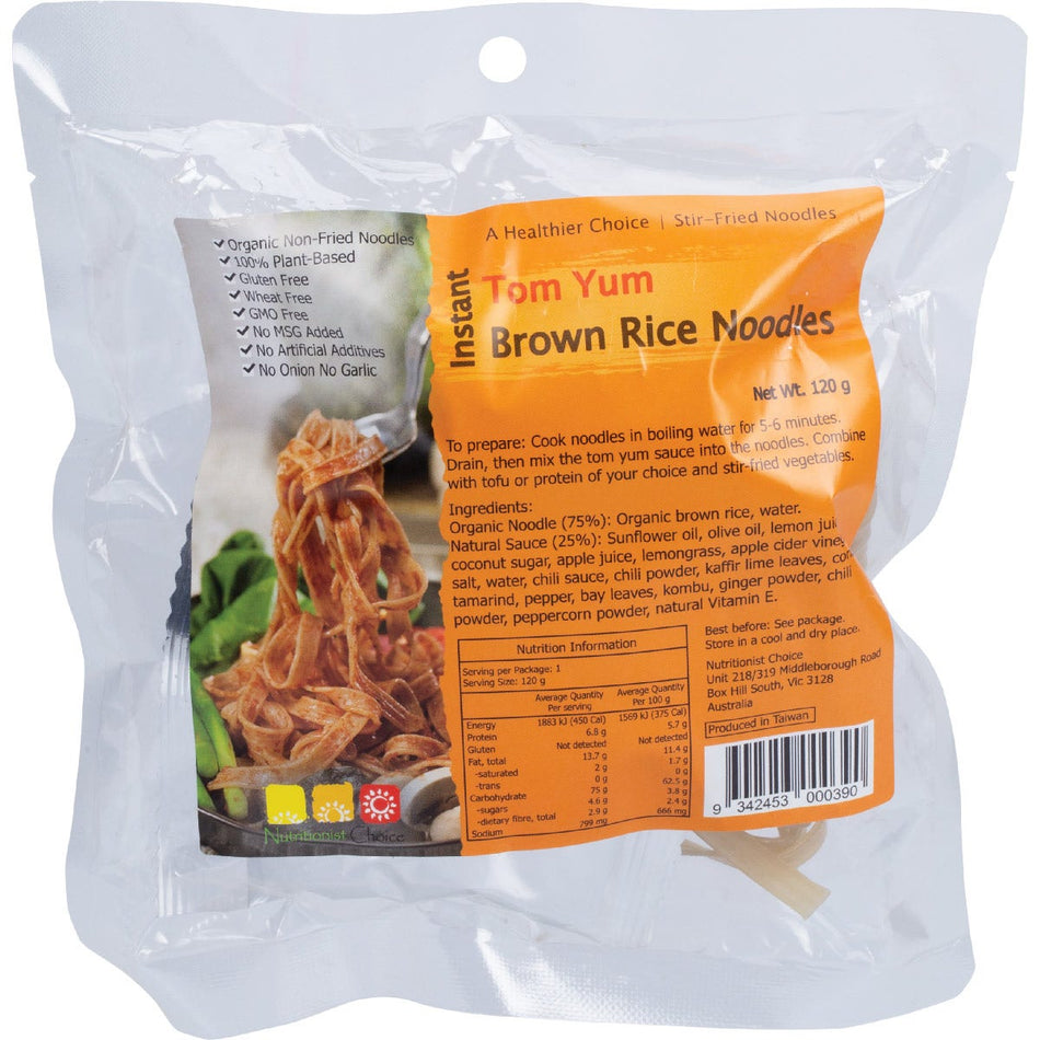 NUTRITIONIST CHOICE Instant Tom Yum Brown Rice Noodle Kit 120g