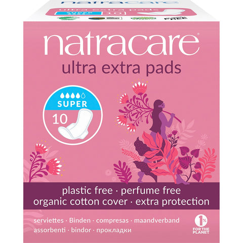 NATRACARE Ultra Extra Pads Super (Wings) 10pk