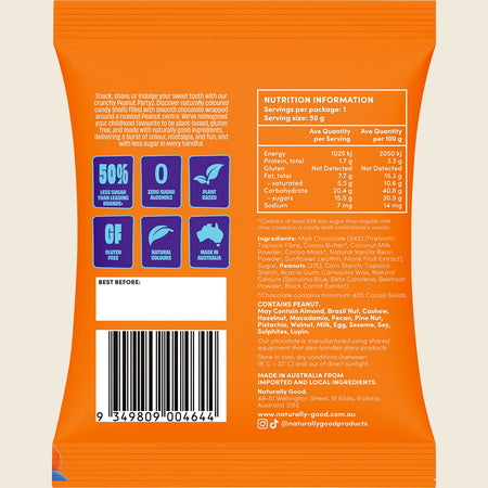Naturally Good Peanut Partyz 50% less sugar 10x50g