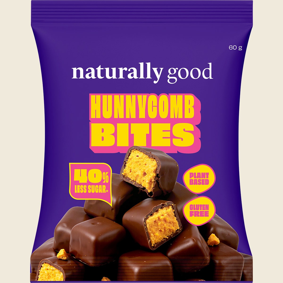 Naturally Good Choc Hunnycomb Bites 40% less sugar 10x60g