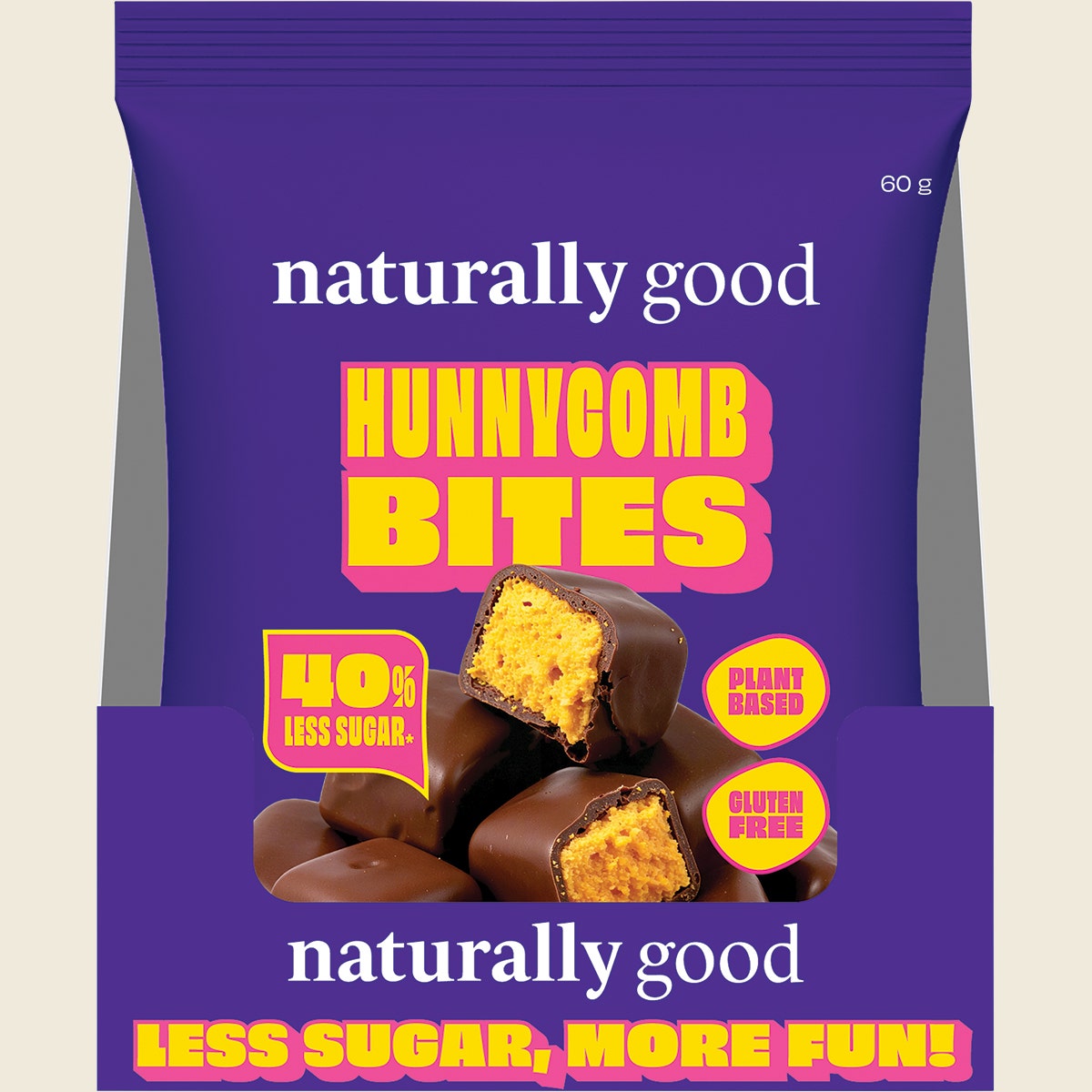 Naturally Good Choc Hunnycomb Bites 40% less sugar 10x60g