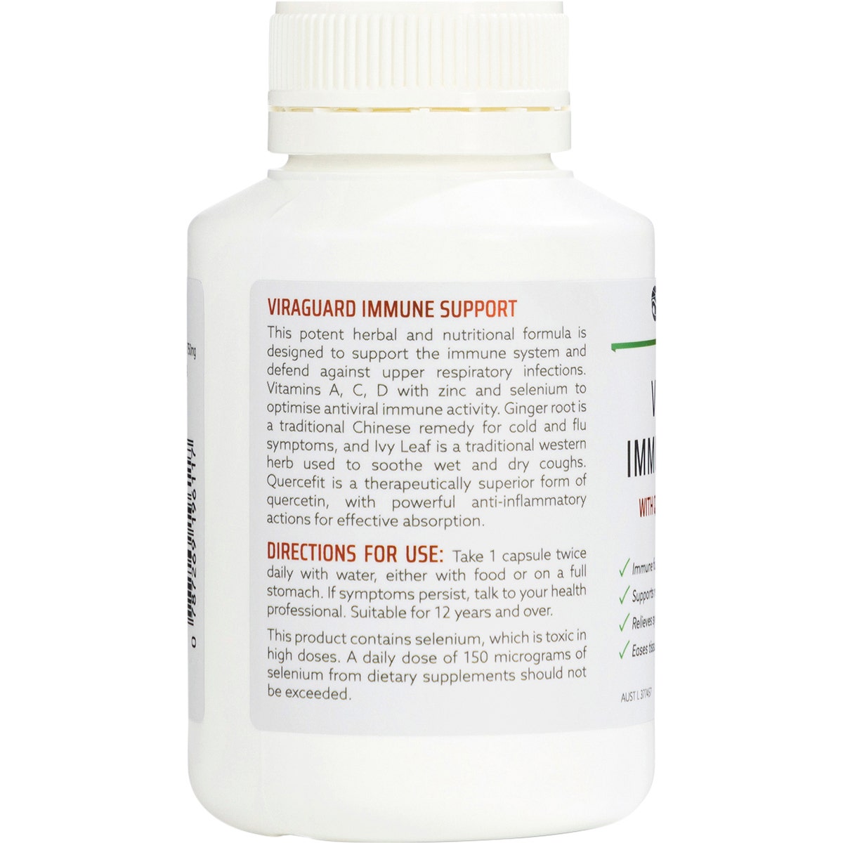 Nature's Help Viraguard Immune Support With Quercetin, Vit. A, C, D & Zinc 60 Caps