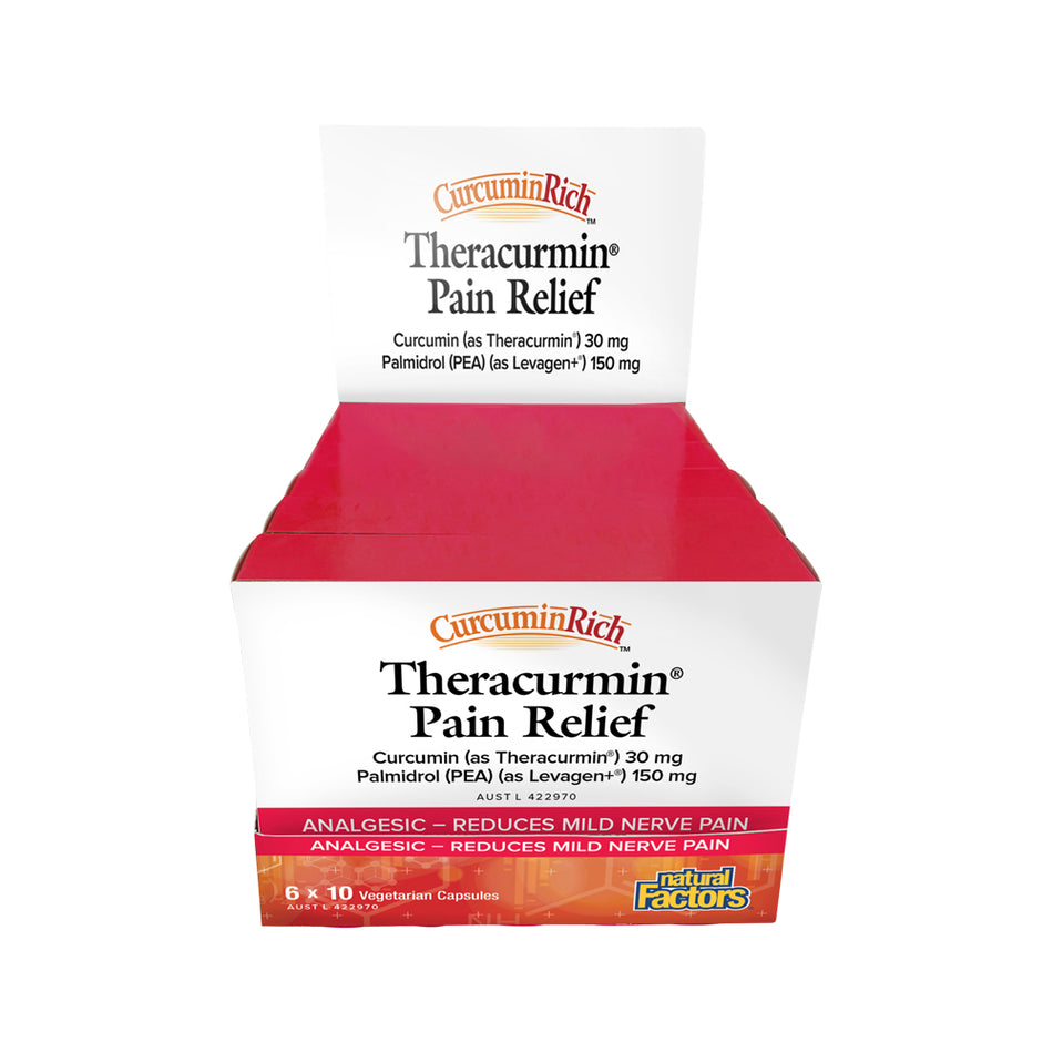 Natural Factors Theracurmin Pain Relief 10 Vegan Capsules x 6 Pack