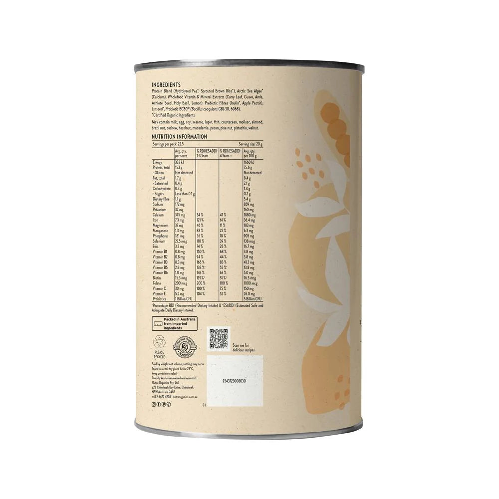 Nutra Organics Thriving Family Protein Unflavoured 450g