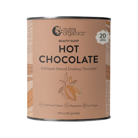 Nutra Organics Beauty Sleep Hot Chocolate Indulgent Natural Drinking Chocolate 200g
