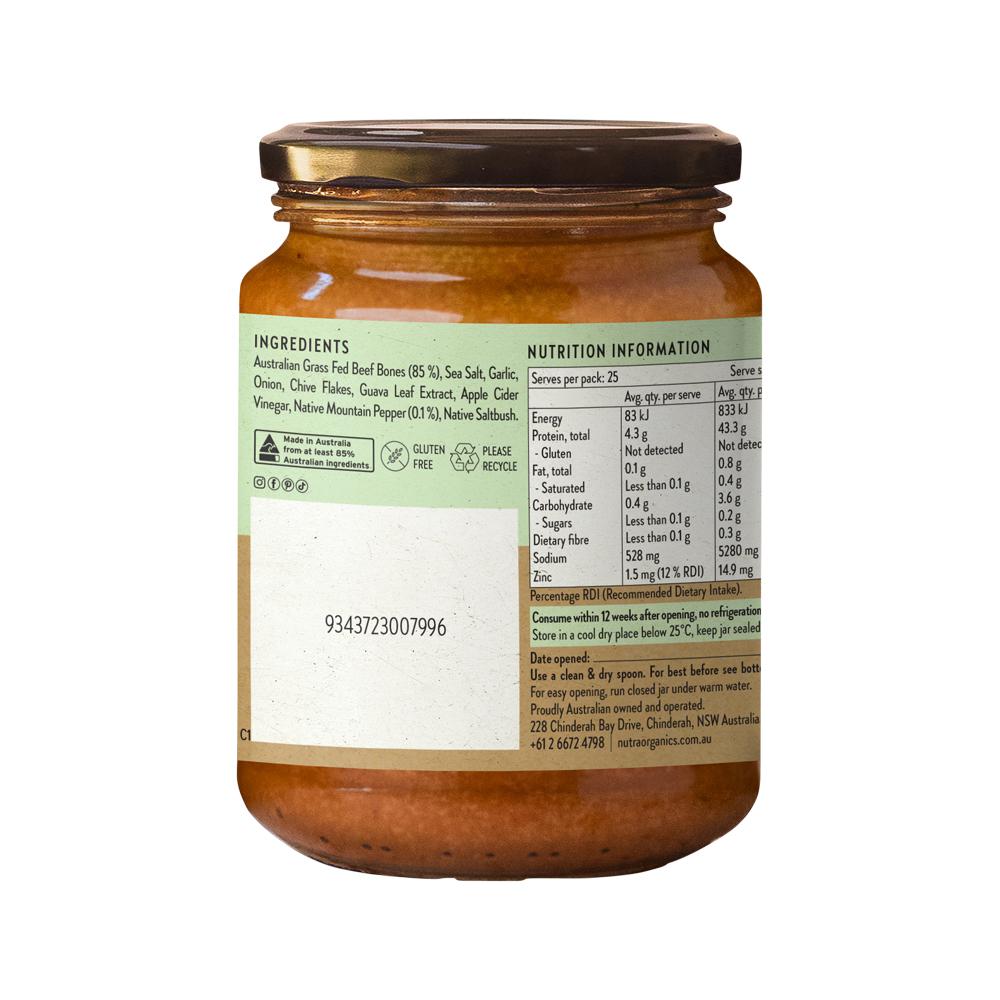 Nutra Organics Bone Broth Beef Concentrate Native Herbs 250g