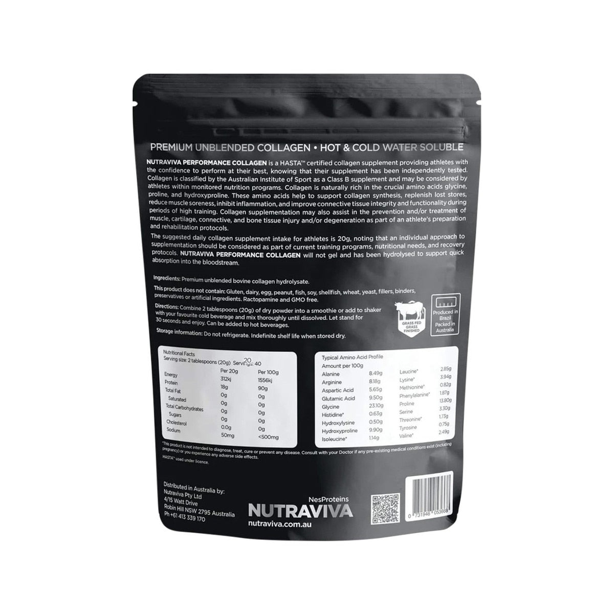 Nutraviva Performance Collagen Beef Unflavoured 400g