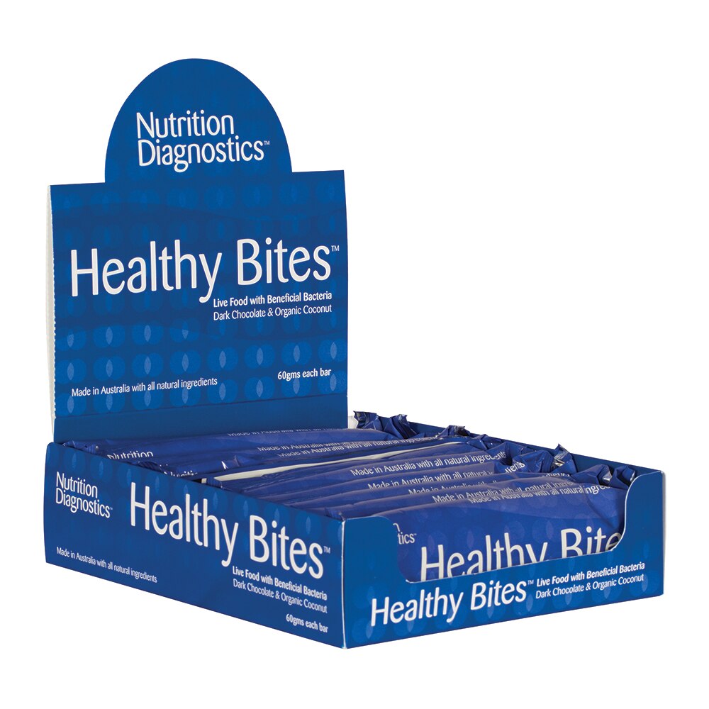 Nutrition Diagnostics Healthy Bites Bars Dark Chocolate & Organic Coconut 60g x 10 Pack