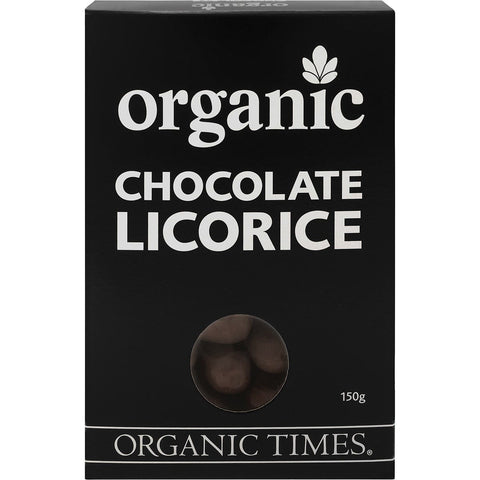 ORGANIC TIMES Milk Chocolate Licorice 150g