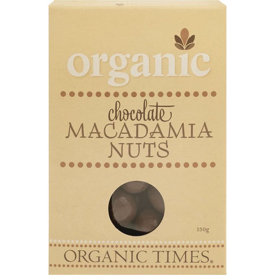ORGANIC TIMES Milk Chocolate Macadamia Nuts 150g