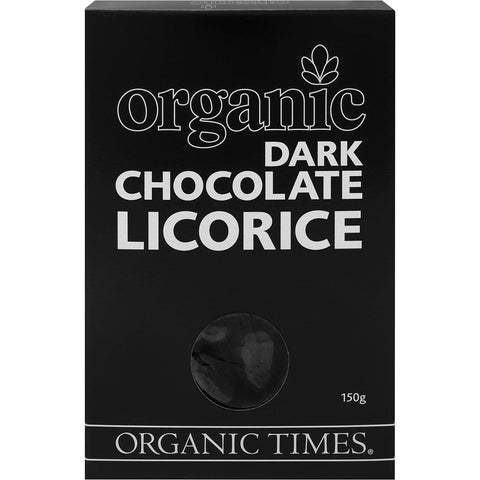 ORGANIC TIMES Dark Chocolate Licorice 150g