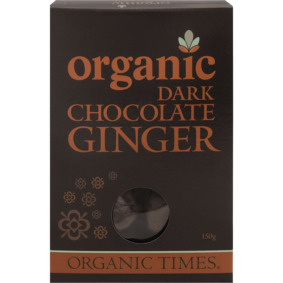 ORGANIC TIMES Dark Chocolate Ginger 150g
