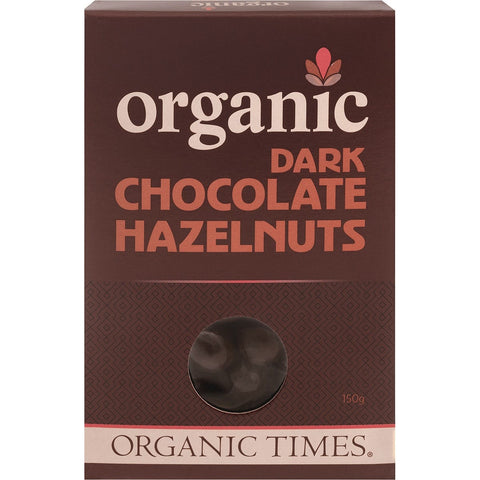 ORGANIC TIMES Dark Chocolate Hazelnuts 150g