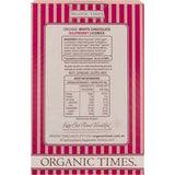 ORGANIC TIMES White Chocolate Raspberry Licorice 150g