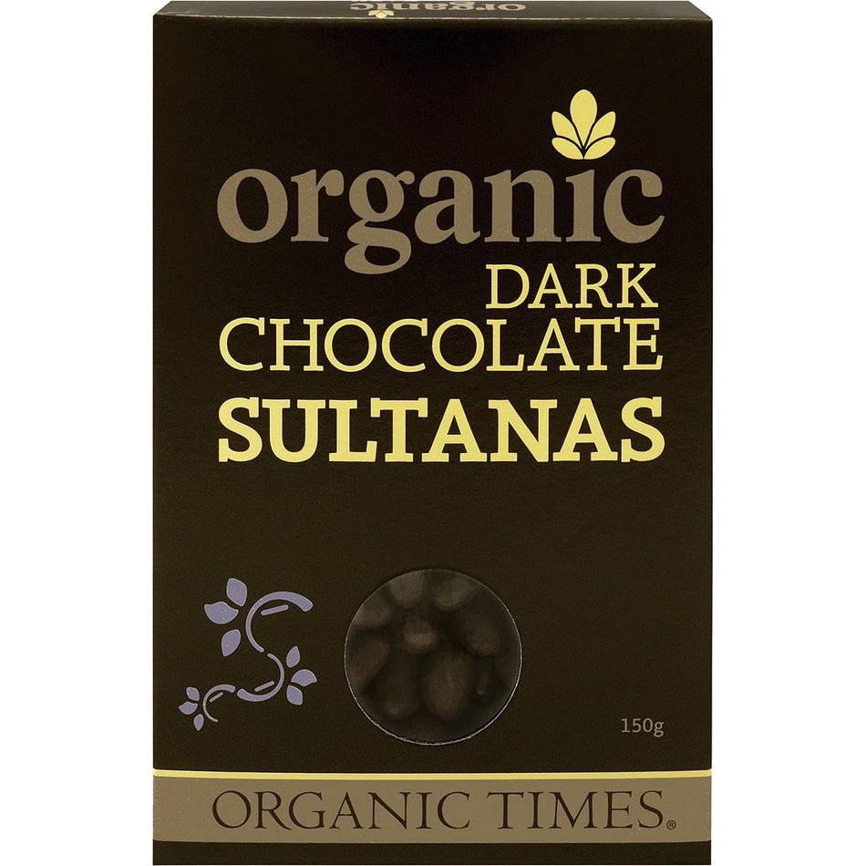 ORGANIC TIMES Dark Chocolate Sultanas 150g