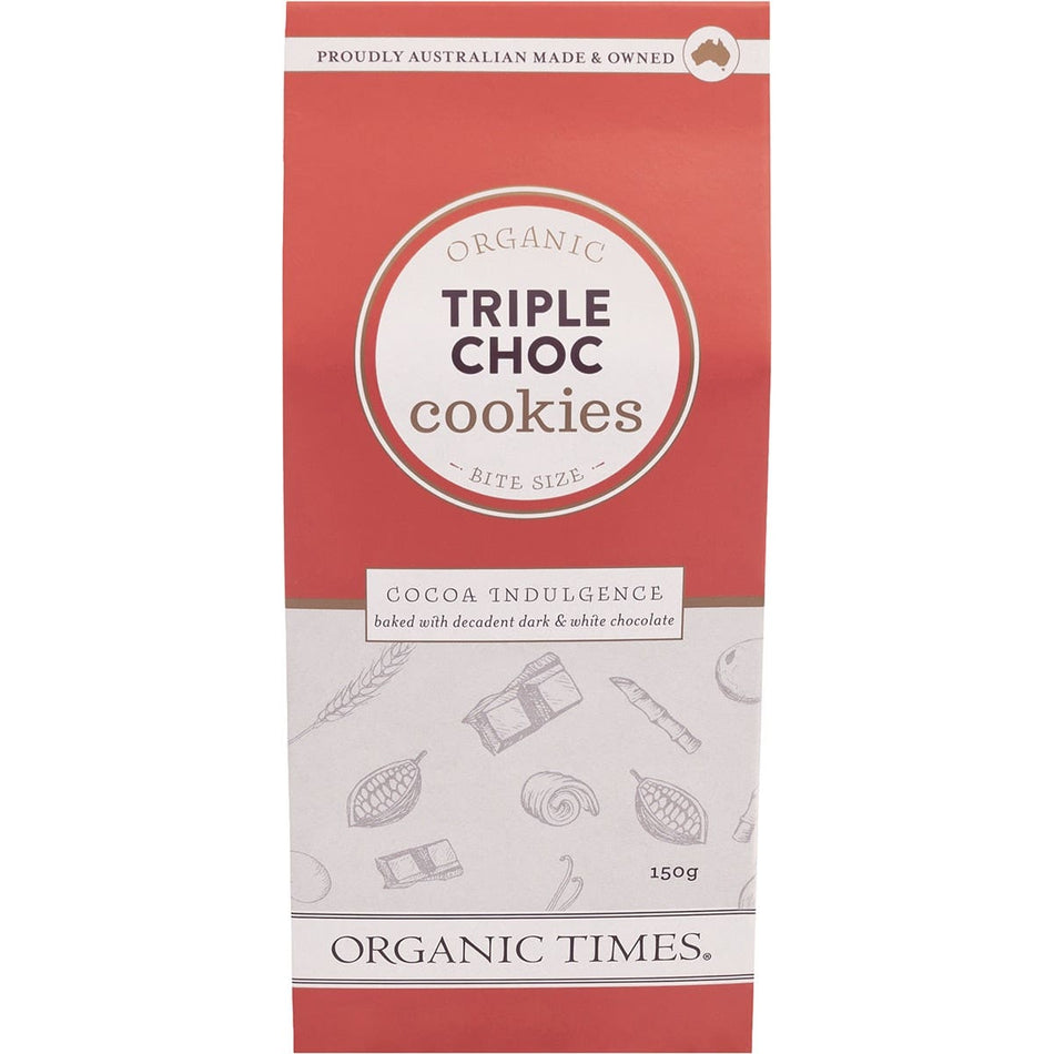 ORGANIC TIMES Cookies Triple Choc Chip 150g