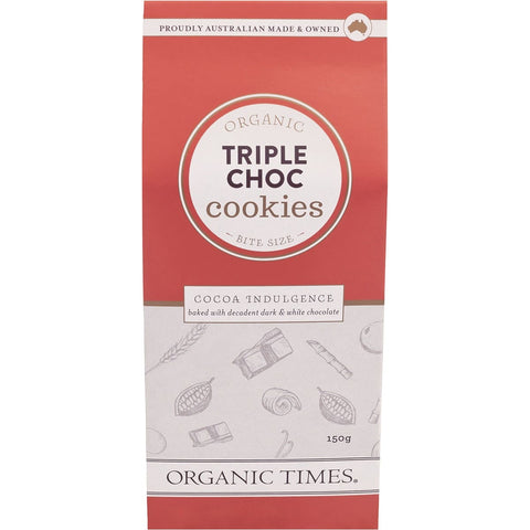 ORGANIC TIMES Cookies Triple Choc Chip 150g