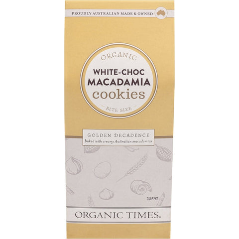 ORGANIC TIMES Cookies White Choc Macadamia 150g