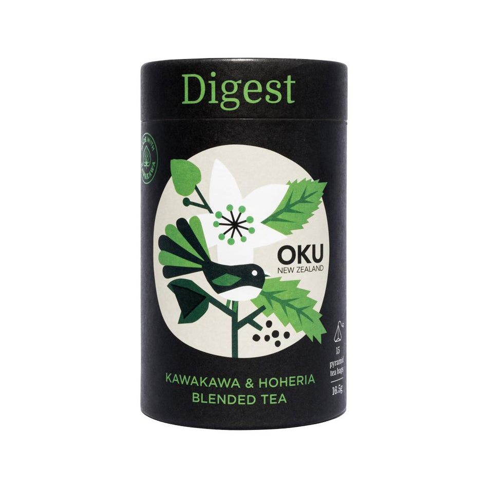 Oku New Zealand Digest Kawakawa & Hoheria Blended Tea X 15 Tea Bags