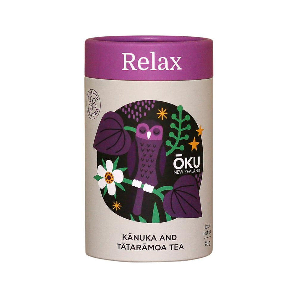 Oku New Zealand Relax Kanuka and Tataramoa Tea Loose Leaf 30GM