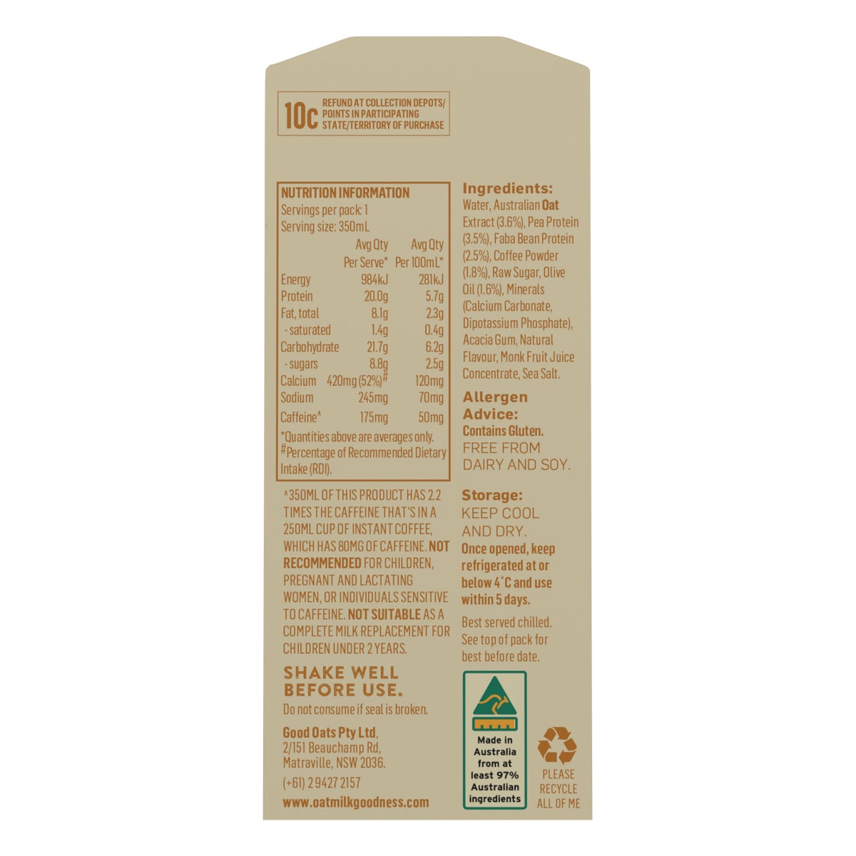 OMG Oat Milk Coffee Proatein 12x350ml