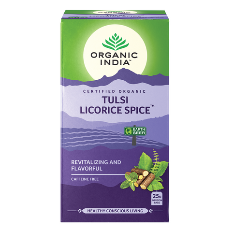 Organic India Tulsi Tea Licorice Spice x 25 Tea Bags (Pack of 5)