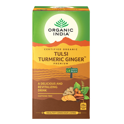 Organic India Tulsi Turmeric Ginger x 25 Tea Bags (Pack of 5)