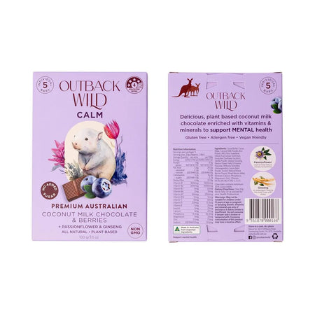 Outback Wild Calm Coconut Milk Chocolate & Berries 20g X 5pk