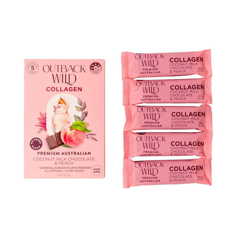 Outback Wild Collagen Coconut Milk Chocolate & Peach 20g X 5pk