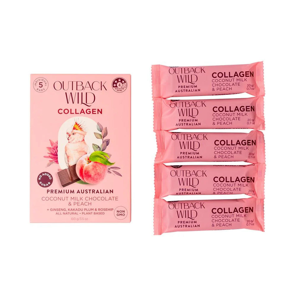 Outback Wild Collagen Coconut Milk Chocolate & Peach 20g X 5pk