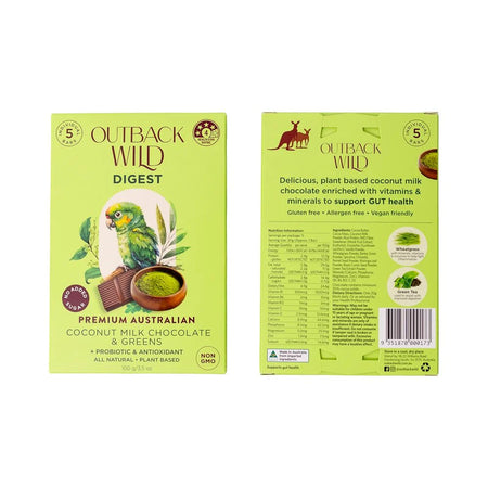 Outback Wild Digest Coconut Milk Chocolate & Greens 20g X 5pk