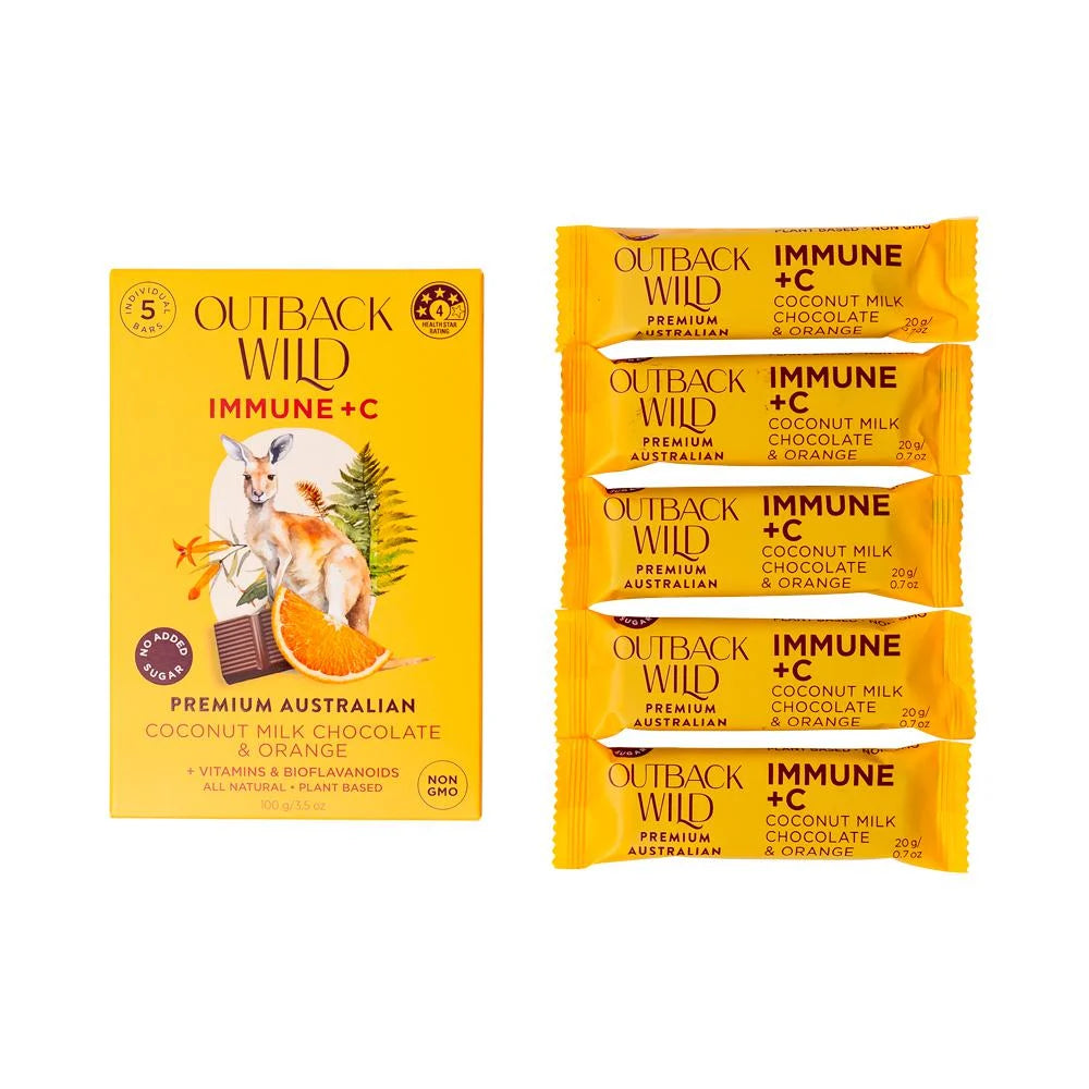 Outback Wild Immune + C Coconut Milk Chocolate & Orange 20g X 5pk