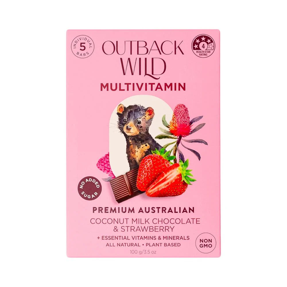 Outback Wild Multivitamin Coconut Milk Chocolate & Strawberry 20g X 5pk