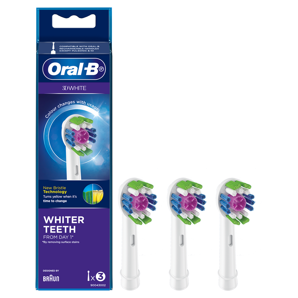 Oral B Power Toothbrush 3D White Refills 3 Pack