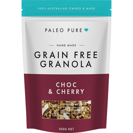 Paleo Pure Organic Grain Free Choc & Cherry Granola 300g