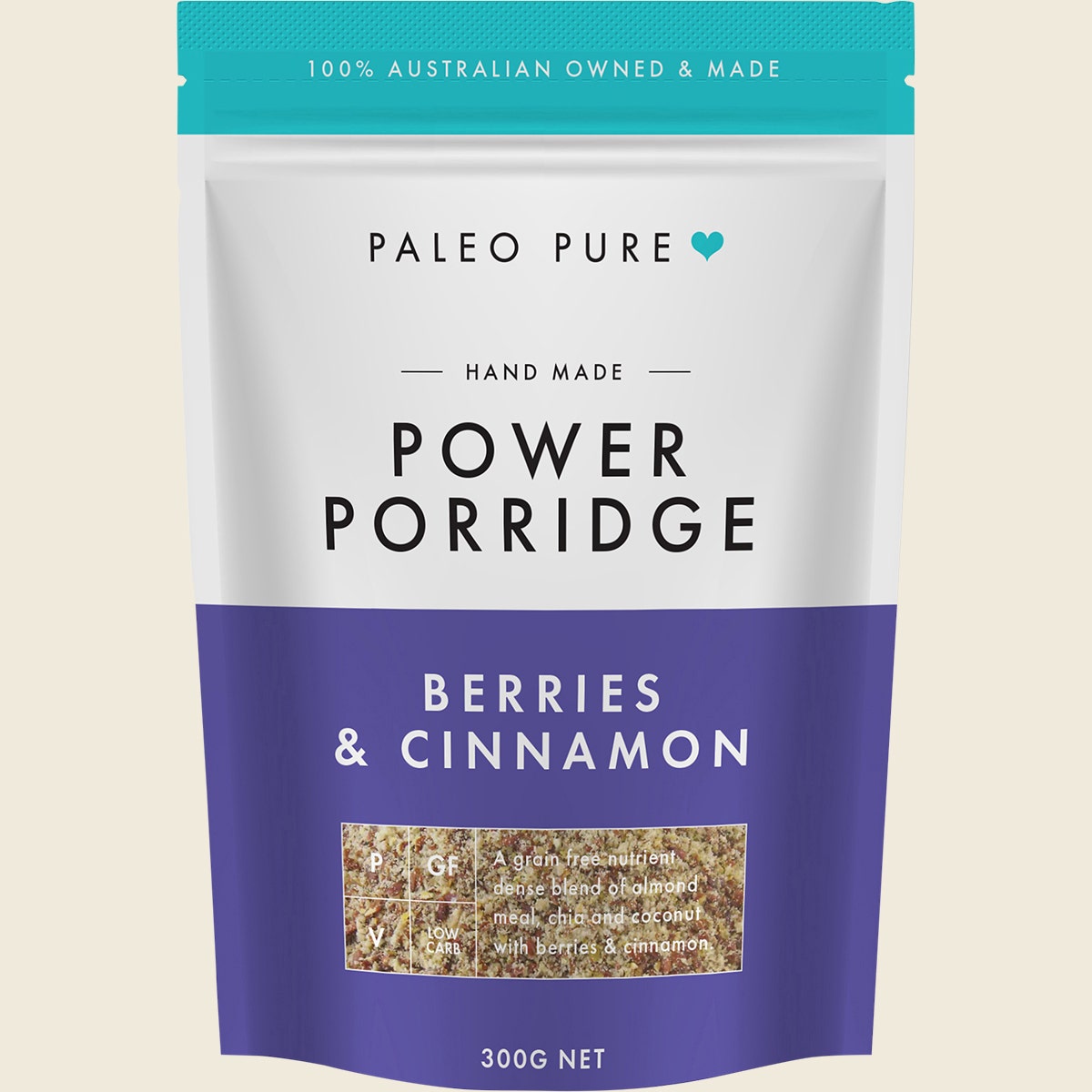 Paleo Pure Power Porridge Berries & Cinnamon 300g
