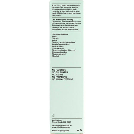 Peg Paste Natural Toothpaste With Hydroxyapatite Natural Mint 190g