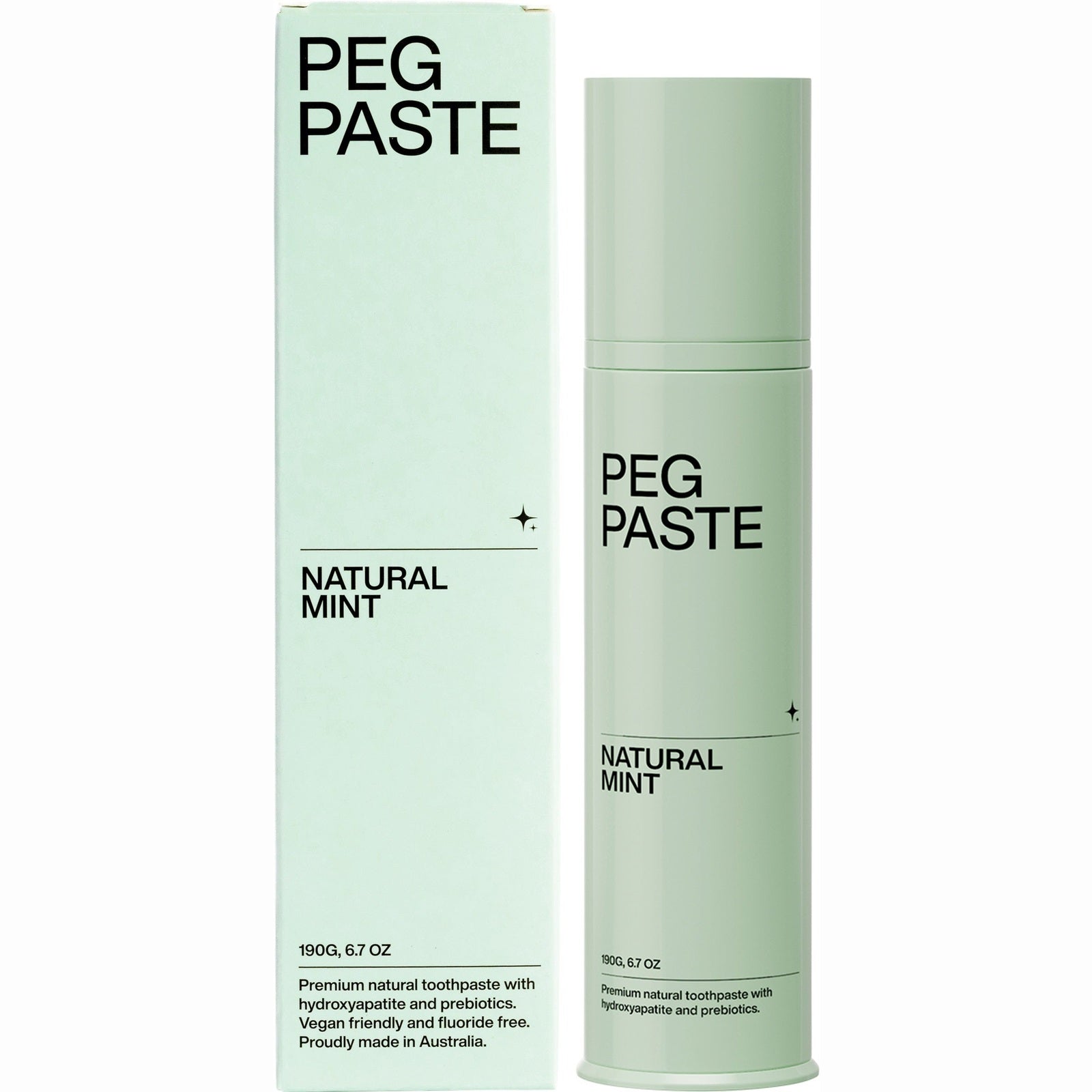 Peg Paste Natural Toothpaste With Hydroxyapatite Natural Mint 190g