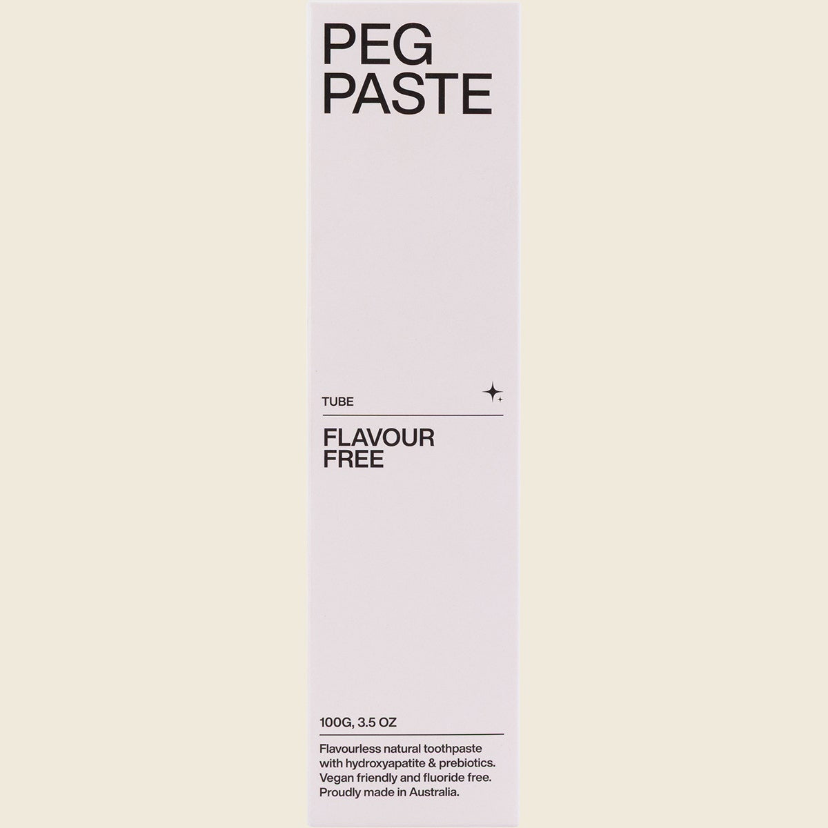 Peg Paste Natural Toothpaste with Hydroxyapatite Flavour Free 100g