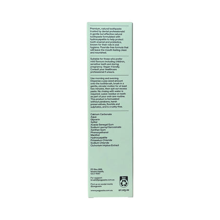 Peg Paste Toothpaste Natural Mint Tube 100g