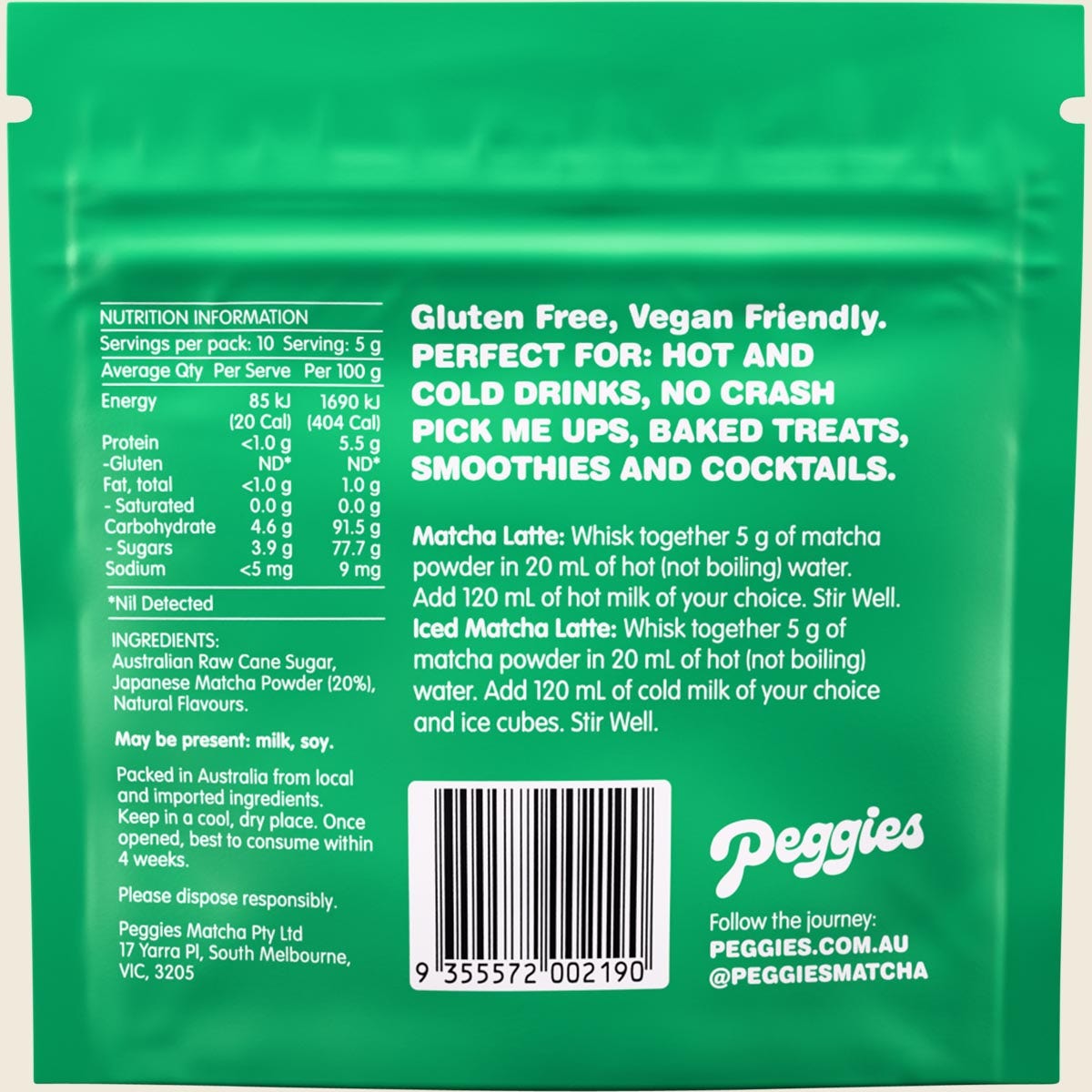 Peggies Matcha Strawberry 50g