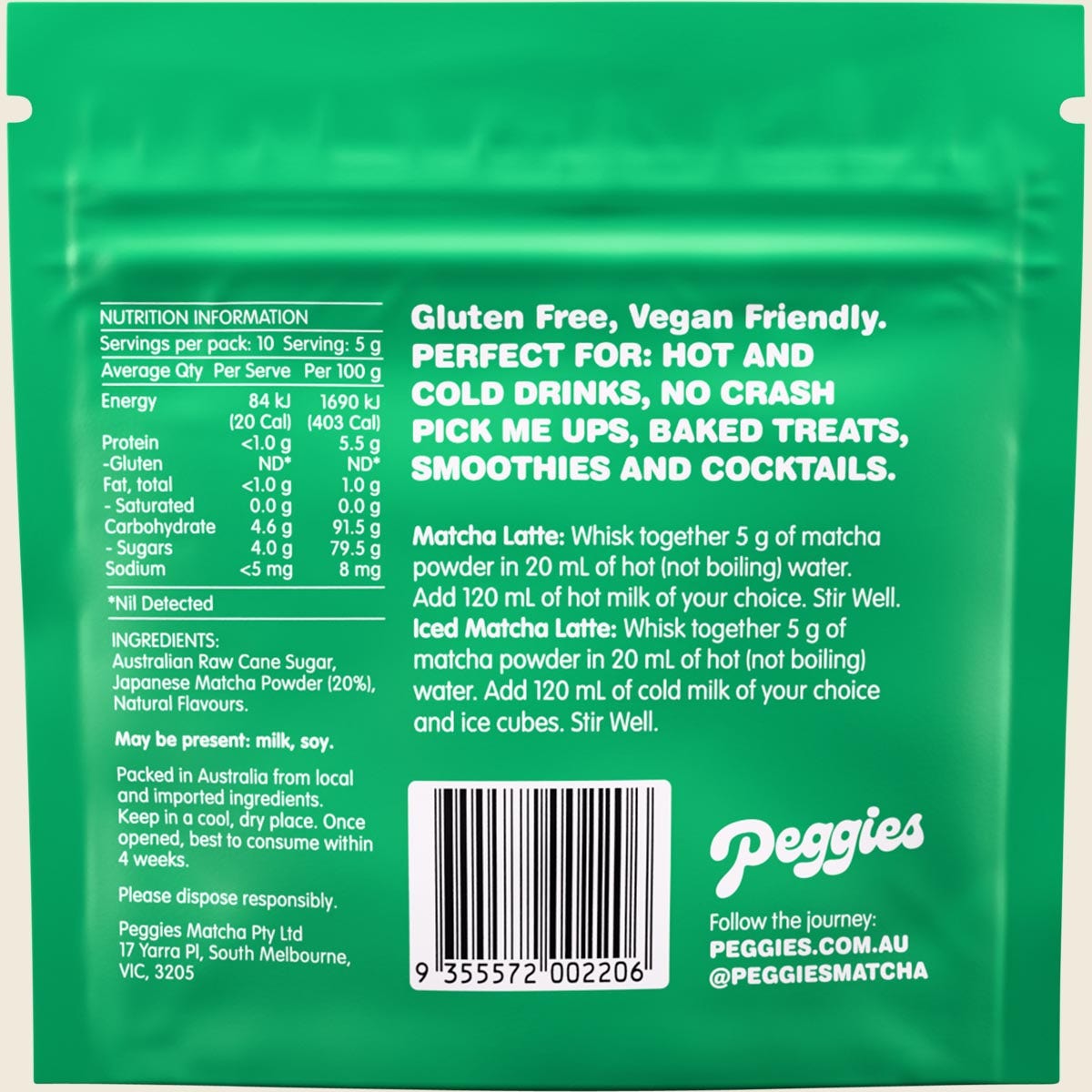 Peggies Matcha Blueberry 50g
