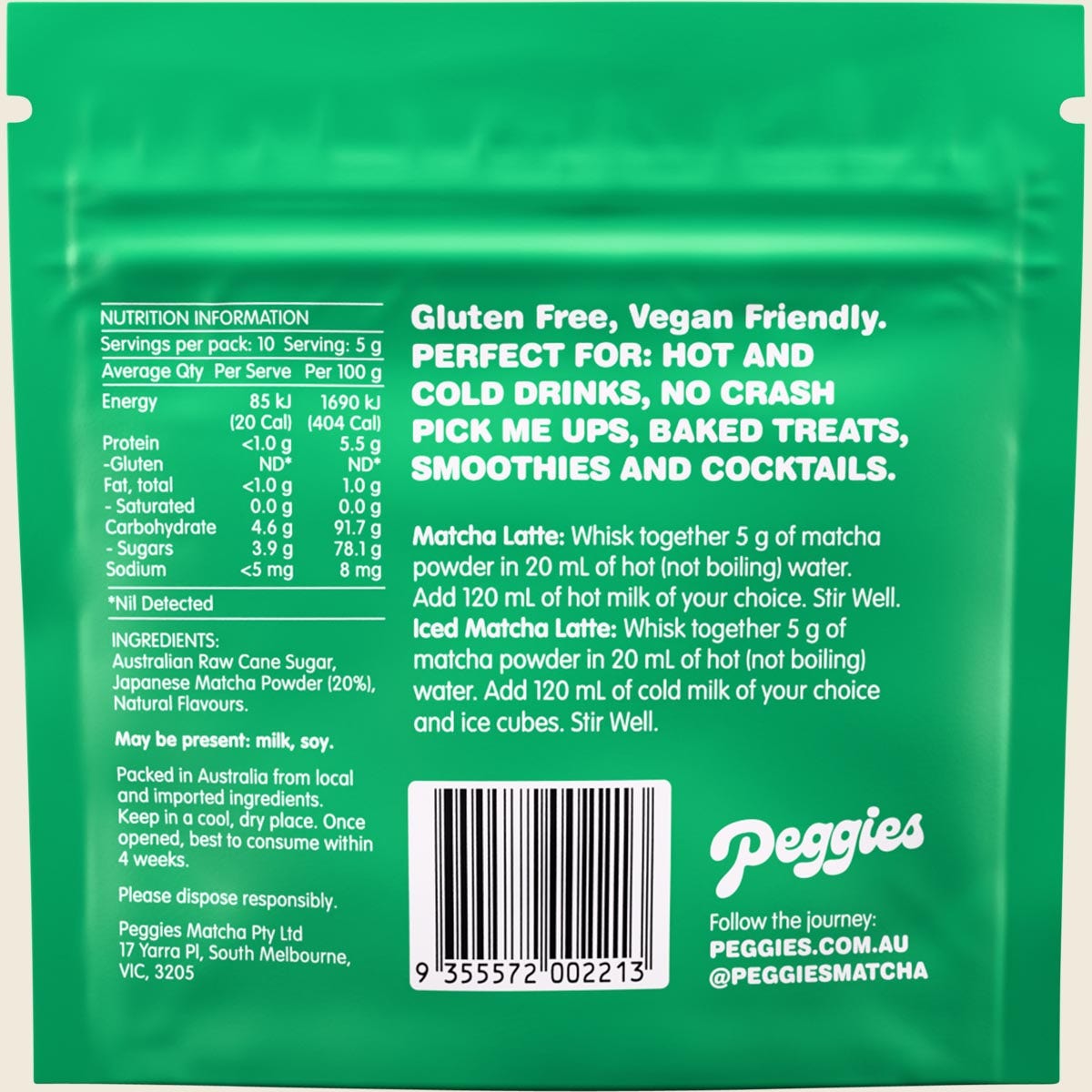 Peggies Matcha Peach 50g