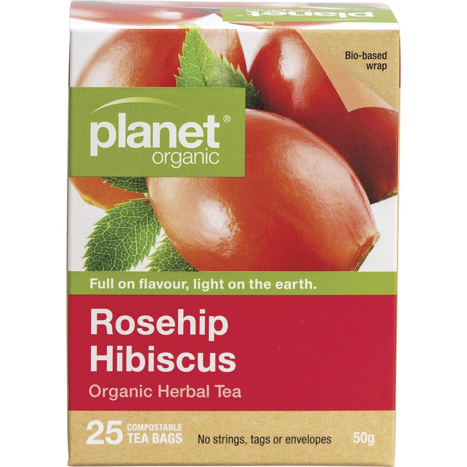 PLANET ORGANIC Herbal Tea Bags Rosehip & Hibiscus 25